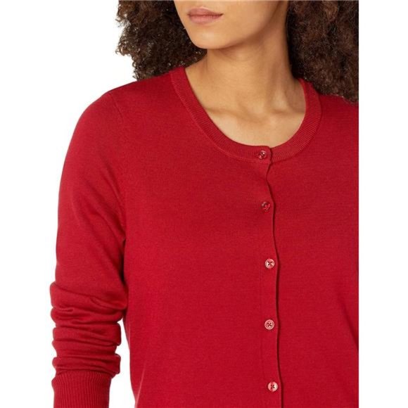 Women's Lightweight Crewneck Cardigan Sweater (Available in Plus Size) - Picture 3 of 6